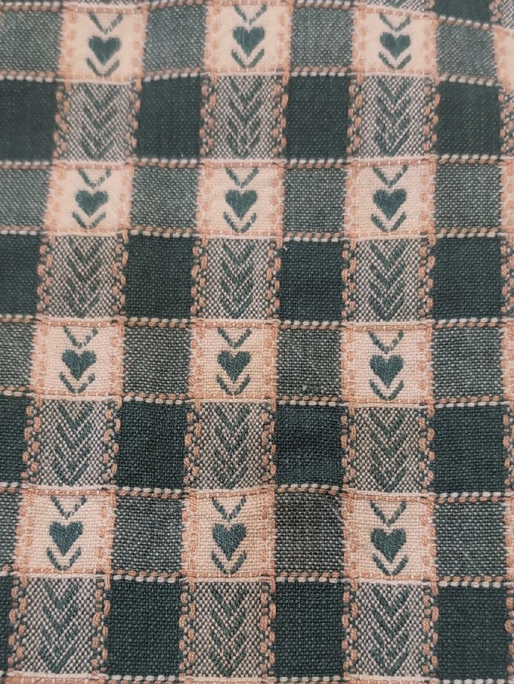 Placemats Green Gingham With Green Heart Patterned Back Set Of Four